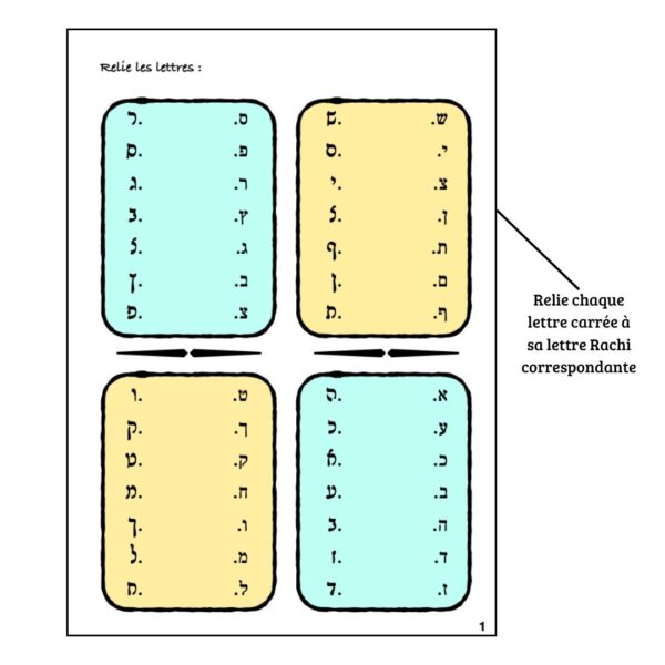 Mixte de couleurs pour mieux distinguer les ressemblances et les différences (1) Cahier D'écriture - Rachi & Guématria