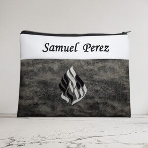 gris_breslev_talit Pochette Talit & Tefilin Breslev Personnalisable